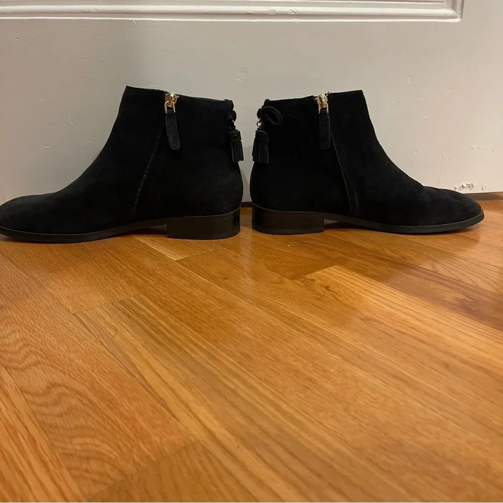 Kate Spade NY Saddle Black Suede Back Bow Tassel boots size 7.5 - Picture 4 of 16